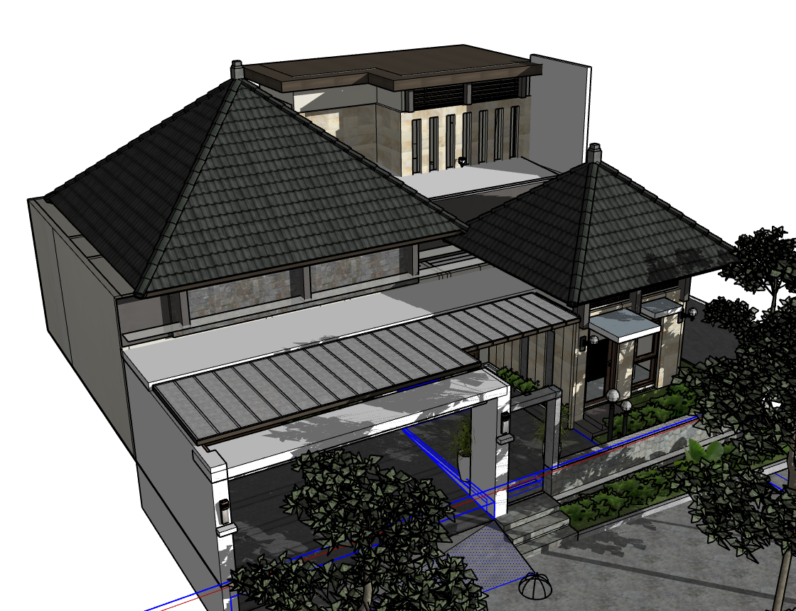 su nhà 1 tầng,file su nhà ở 1 tầng,model su nhà ở 1 tầng,file sketchup nhà 1 tầng